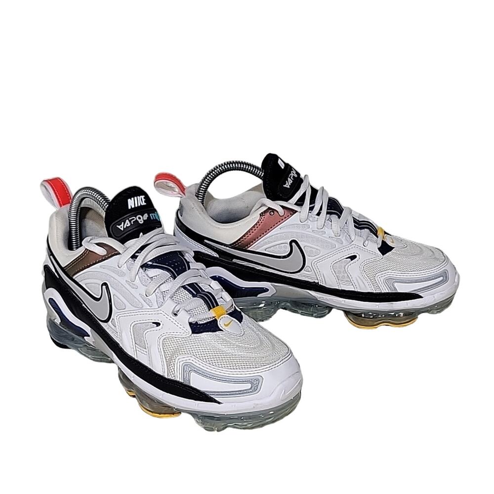 Nike Air VaporMax EVO White, Navy Blue, Grey Sneakers , Women's 7.5